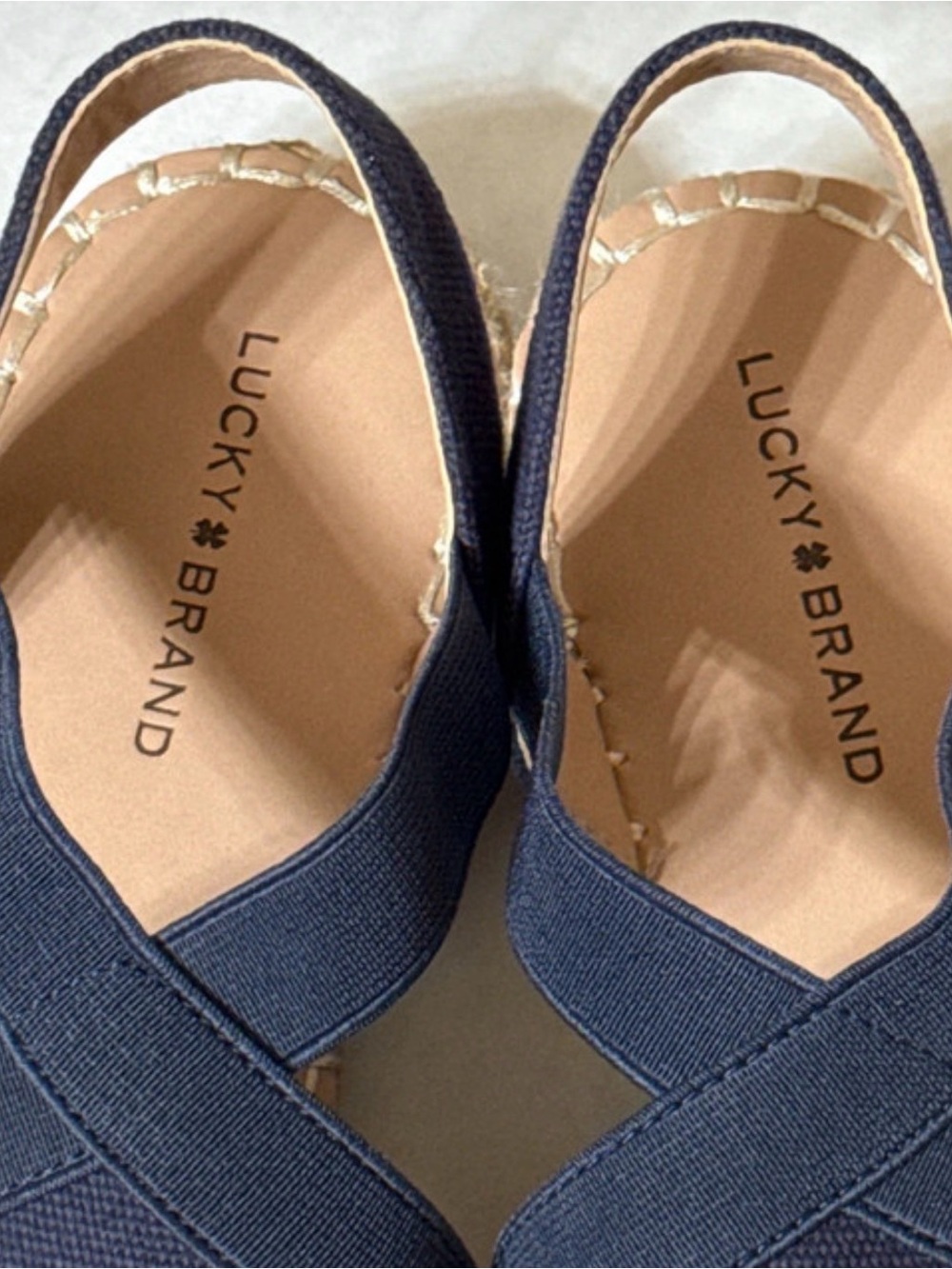Lucky Brand Navy Canvas Espadrille Slingback Sandals 8.5m